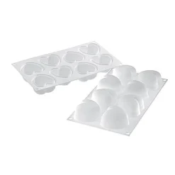 Silikomart Siliconen Bakvorm Hart (8x) 6,3x6,5x3,9cm+cutter