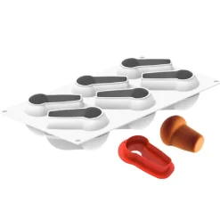 Silikomart Siliconen Vorm Babà (6) 9x6,2cm + Uitsteker