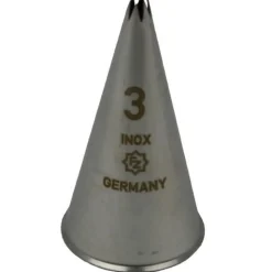 Spuitmondje gekarteld 6 Tands RVS 3mm