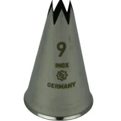 Spuitmondje gekarteld 6 Tands RVS 9mm