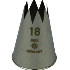 Spuitmondje gekarteld 8 Tands RVS 18mm