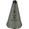Spuitmondje gekarteld 6 Tands RVS 6mm