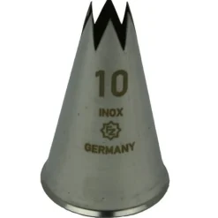 Spuitmondje gekarteld 6 Tands RVS 10mm