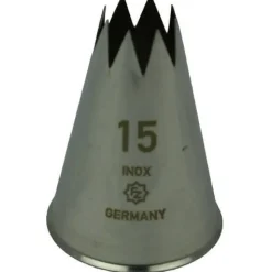 Spuitmondje gekarteld 8 Tands RVS 15mm