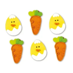 Suikerdecoratie Wortel en Ei 6st. 5cm**