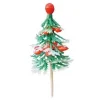 Taartdecoratie Dennenboom Groen Rode Top Prikkers 144 stuks