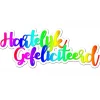 Taartdecoratie Hartelijk Gefeliciteerd 12st.