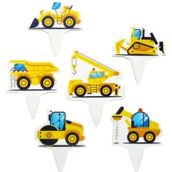 Taartdecoratie Prikkers Graafmachines 12st.