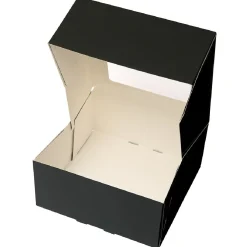 Taartdoos met venster 19x19x9cm. Zwart 50st