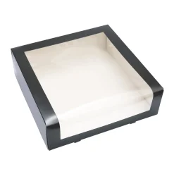 Taartdoos met venster 30x30x9cm Zwart
