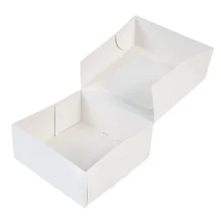 Taartdoos met venster 21x21x9cm. Wit 50st