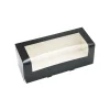Taartdoos Slof met venster 25x10x9cm Zwart**