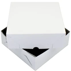 Taartdoos Zwanenhals 25x25x9cm. Wit 100st