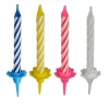 Taartkaarsjes met houder 324st. Gekleurd