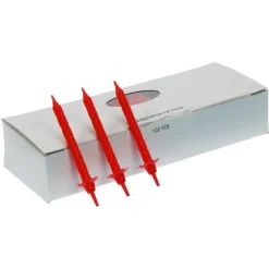 Taartkaarsjes met houder 6cm 100st. Rood