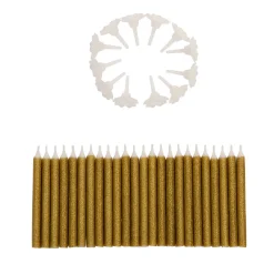 Taartkaarsjes met houders Goud Glitter 24st