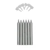 Taartkaarsjes met houders Zilver 6st.**