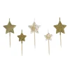 Taartkaarsjes Sterren Goud 5st