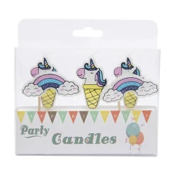 Taartkaarsjes Unicorn & Regenboog**