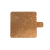 Taartkarton Vierkant Goud/Zwart met lip 6x6cm per stuk
