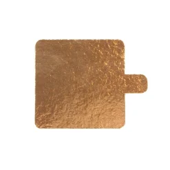 Taartkarton Vierkant Goud/Zwart met lip 6x6cm per stuk