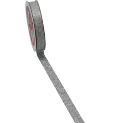 Taartlint Glitter Zilver 15mm x 20m**