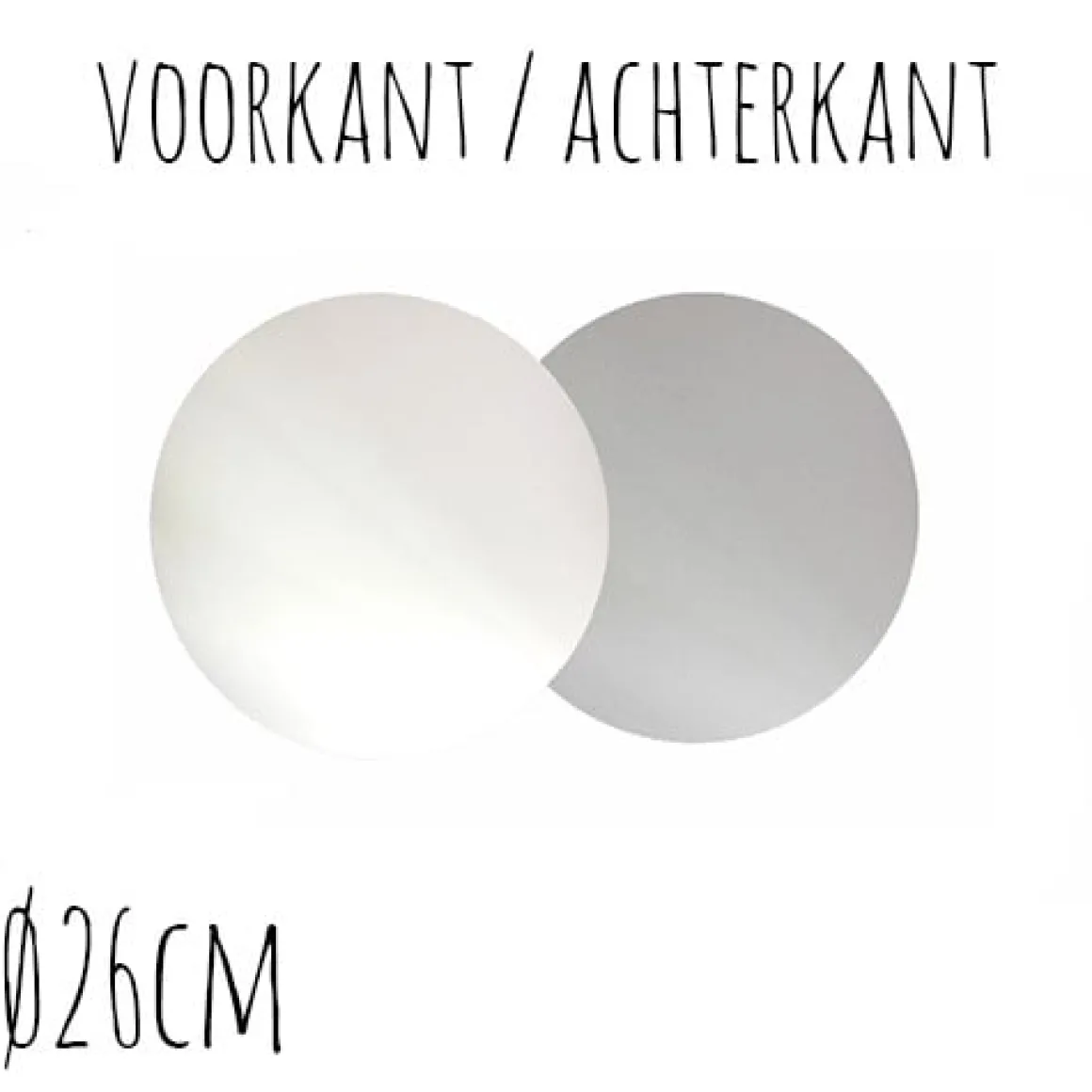 Taartonderzetter Wit / Zilver Ø26cm 100st.