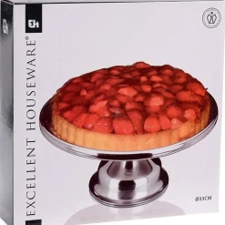 Taartplateau RVS Ø33x14cm