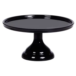 Taartplateau Zwart Melamine Ø23,5x12cm**