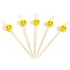Taartprikker Bamboe Smiley 12cm 150st.