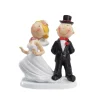 Taarttopper Bruidspaar Op Jurk Staan Komisch Polystone 9cm