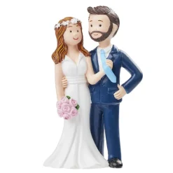 Taarttopper Bruidspaar Stropdas Polystone 8cm